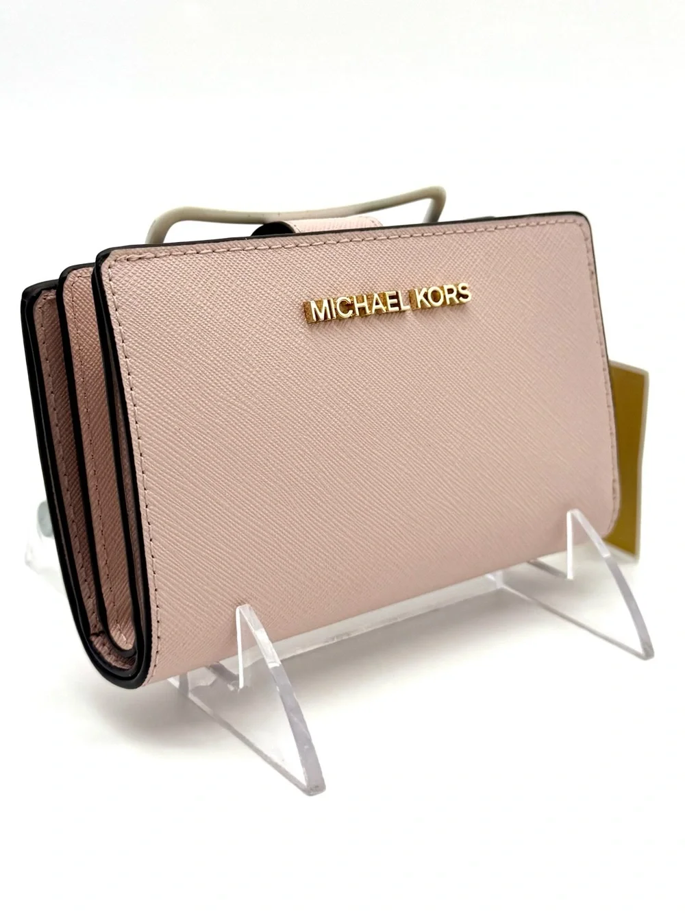 Michael Kors Bifold Zip Chain Wallet Powder Blush